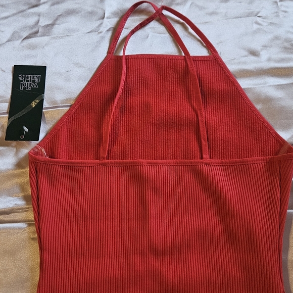 Wild Fable Red Ribbed Romper - Picture 6 of 6